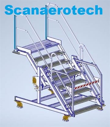 Landing Gear Servicing Platform with flexible height 1,1m to 1,6m and Colapsible Handrail